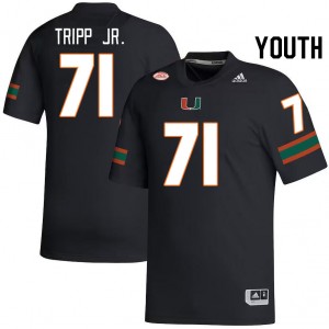 Youth Antonio Tripp Jr. Black Miami College Football #71 Jersey 898219-806