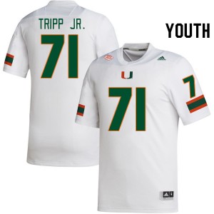 Youth Antonio Tripp Jr. White Miami Hurricanes College Football #71 Jersey 973723-785