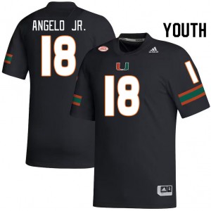 Youth Aristides Angelo Jr. Black Miami College Football #18 Jersey 573716-372