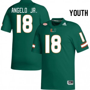 Youth Aristides Angelo Jr. Green Hurricanes College Football #18 Jersey 569840-960