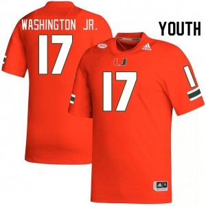 Youth Bobby Washington Jr. Orange Hurricanes College Football #17 Jersey 932428-247