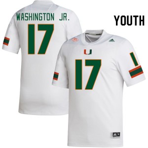 Youth Bobby Washington Jr. White University of Miami College Football #17 Jersey 245539-177