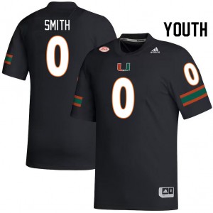 Youth Brashard Smith Black Hurricanes College Football #0 Jersey 638155-168