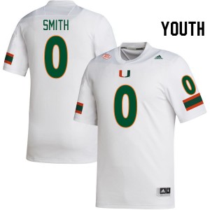 Youth Brashard Smith White Miami College Football #0 Jersey 791637-129