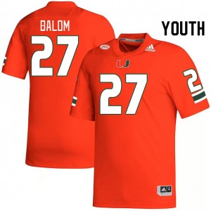 Youth Brian Balom Orange Hurricanes College Football #27 Jersey 867319-478