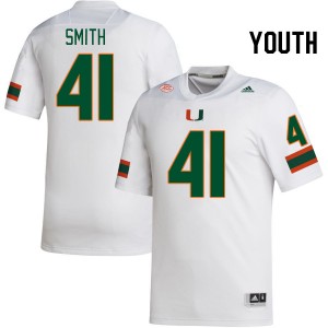 Youth Chase Smith White Hurricanes College Football #41 Jersey 283717-680