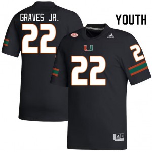 Youth Chris Graves Jr. Black Hurricanes College Football #22 Jersey 273205-773