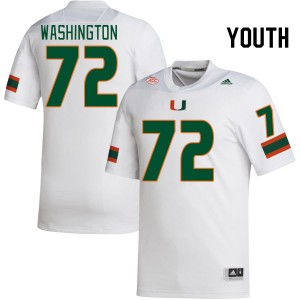 Youth Chris Washington White Miami College Football #72 Jersey 867448-388