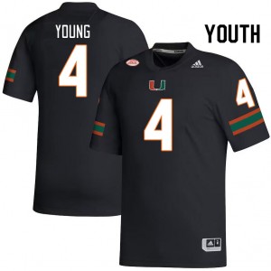 Youth Colbie Young Black Miami College Football #4 Jersey 824575-732