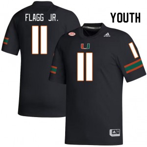 Youth Corey Flagg Jr. Black Hurricanes College Football #11 Jersey 211182-169