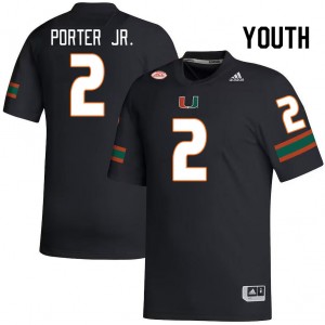 Youth Daryl Porter Jr. Black Miami College Football #2 Jersey 981430-762