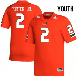 Youth Daryl Porter Jr. Orange Miami Hurricanes College Football #2 Jersey 222655-190