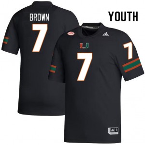 Youth Davonte Brown Black Miami College Football #7 Jersey 755615-624
