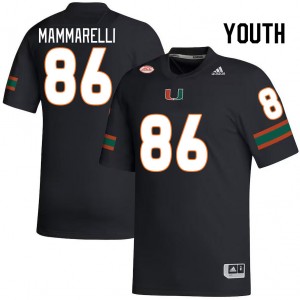 Youth Dominic Mammarelli Black University of Miami College Football #86 Jersey 450494-589