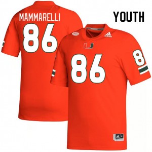 Youth Dominic Mammarelli Orange Miami Hurricanes College Football #86 Jersey 521812-778
