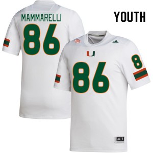 Youth Dominic Mammarelli White Miami Hurricanes College Football #86 Jersey 785792-485