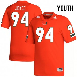 Youth Dylan Joyce Orange University of Miami College Football #94 Jersey 520450-761