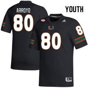 Youth Elijah Arroyo Black Miami College Football #80 Jersey 772859-249