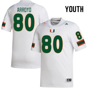 Youth Elijah Arroyo White Miami Hurricanes College Football #80 Jersey 308111-602