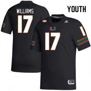Youth Emory Williams Black Miami College Football #17 Jersey 369353-160
