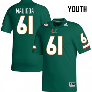 Youth Francis Mauigoa Green Miami College Football #61 Jersey 165958-242