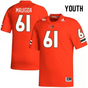 Youth Francis Mauigoa Orange Miami Hurricanes College Football #61 Jersey 452470-801