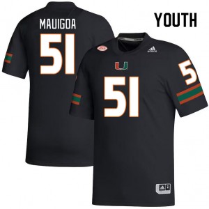 Youth Francisco Mauigoa Black Miami College Football #51 Jersey 262925-113
