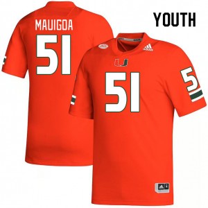 Youth Francisco Mauigoa Orange Miami College Football #51 Jersey 573892-835