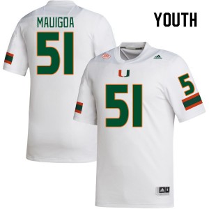 Youth Francisco Mauigoa White Miami College Football #51 Jersey 812902-590