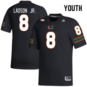 Youth Frank Ladson Jr. Black Miami College Football #8 Jersey 716611-260