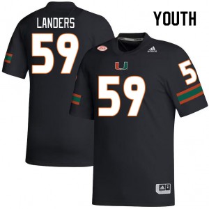 Youth Gabe Landers Black Miami Hurricanes College Football #59 Jersey 270417-528