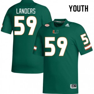 Youth Gabe Landers Green Miami College Football #59 Jersey 230748-135