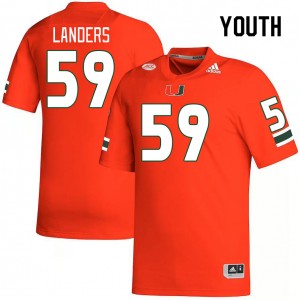 Youth Gabe Landers Orange Miami Hurricanes College Football #59 Jersey 452322-232