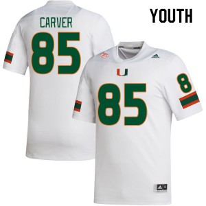 Youth Jackson Carver White Miami College Football #85 Jersey 113831-506