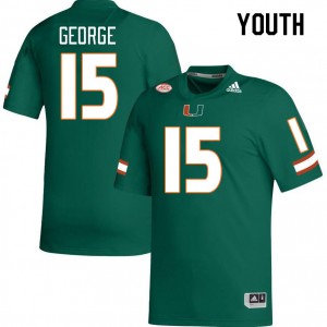 Youth Jacolby George Green Miami College Football #15 Jersey 834446-586