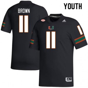 Youth Jacurri Brown Black Miami Hurricanes College Football #11 Jersey 908844-797