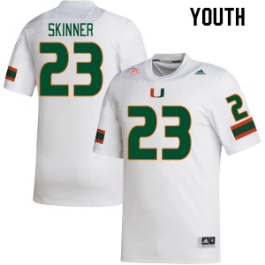 Youth Jaleel Skinner White Miami Hurricanes College Football #23 Jersey 672470-602