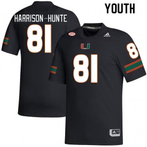 Youth Jared Harrison-Hunte Black Miami College Football #81 Jersey 940927-998