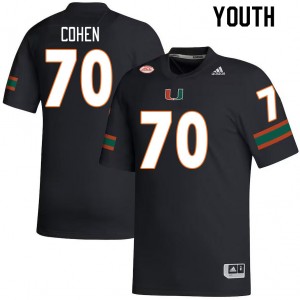 Youth Javion Cohen Black Miami Hurricanes College Football #70 Jersey 493190-776