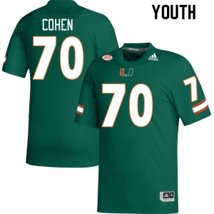 Youth Javion Cohen Green Miami College Football #70 Jersey 467443-387