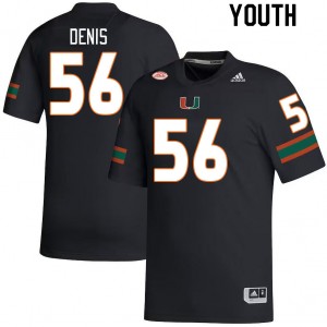 Youth Jonathan Denis Black Miami College Football #56 Jersey 268191-901
