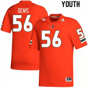 Youth Jonathan Denis Orange University of Miami College Football #56 Jersey 573705-511