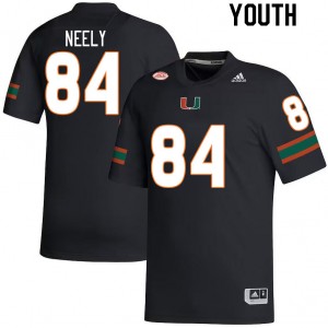 Youth Josh Neely Black University of Miami College Football #84 Jersey 800969-798