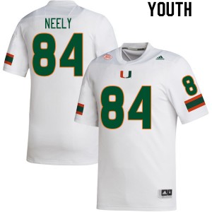 Youth Josh Neely White Miami Hurricanes College Football #84 Jersey 800203-239