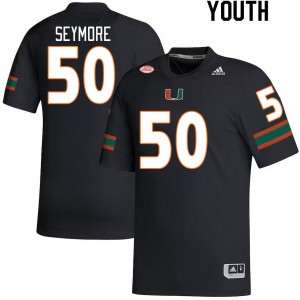 Youth Laurance Seymore Black Miami College Football #50 Jersey 277728-591