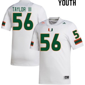 Youth Leonard Taylor III White Miami Hurricanes College Football #56 Jersey 834778-371