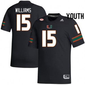 Youth Markeith Williams Black Miami College Football #15 Jersey 801635-848