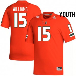 Youth Markeith Williams Orange University of Miami College Football #15 Jersey 731402-217