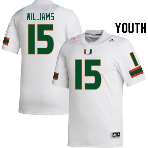 Youth Markeith Williams White Miami College Football #15 Jersey 736920-793