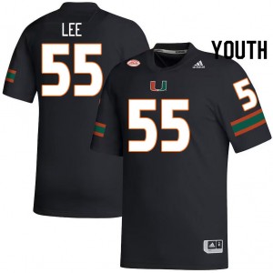 Youth Matt Lee Black Miami College Football #55 Jersey 955743-726
